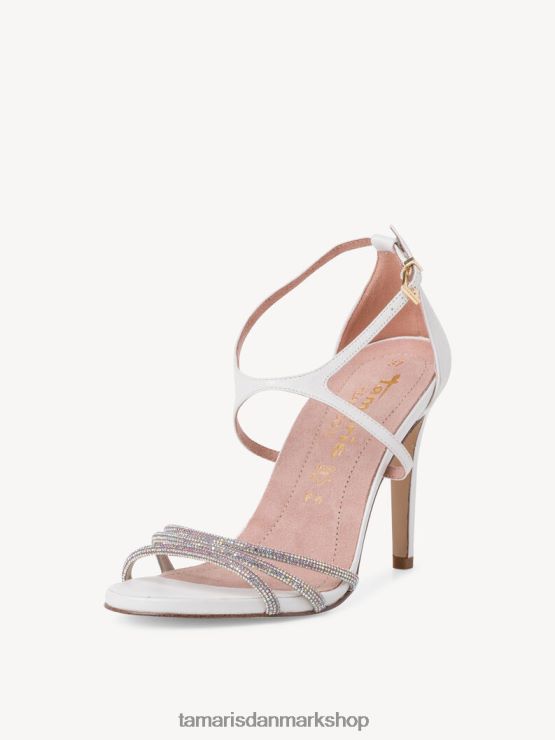 Tamaris Kvinder sandal med hæl - hvid/hvid krystal XVXV8T2171 sko