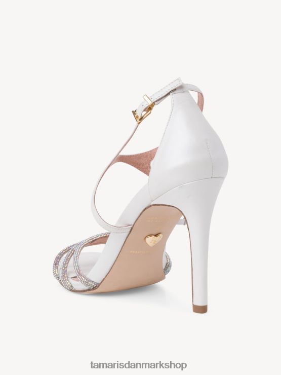 Tamaris Kvinder sandal med hæl - hvid/hvid krystal XVXV8T2171 sko