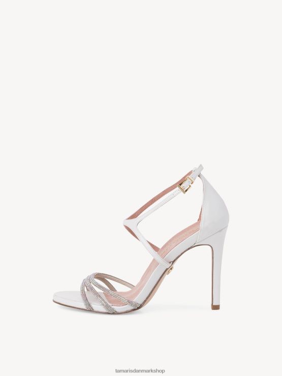Tamaris Kvinder sandal med hæl - hvid/hvid krystal XVXV8T2171 sko