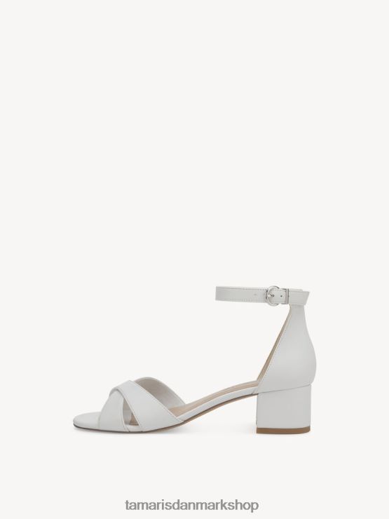 Tamaris Kvinder sandal med hæl - hvid/hvid mat XVXV8T1021 sko