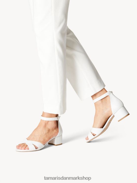 Tamaris Kvinder sandal med hæl - hvid/hvid mat XVXV8T1021 sko