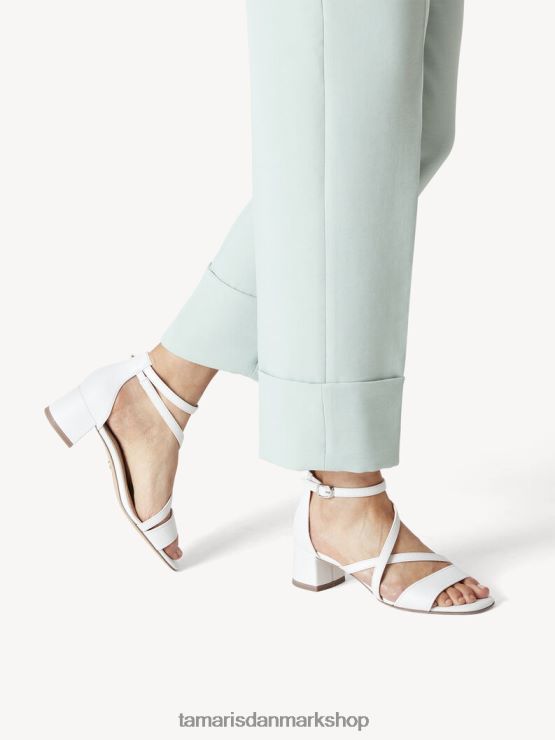 Tamaris Kvinder sandal med hæl - hvid/hvid mat XVXV8T766 sko