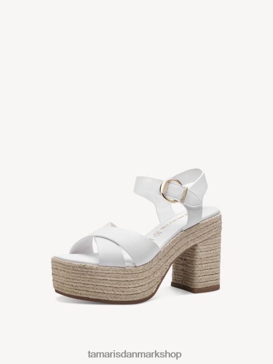Tamaris Kvinder sandal med hæl - hvid/hvid mat XVXV8T843 sko