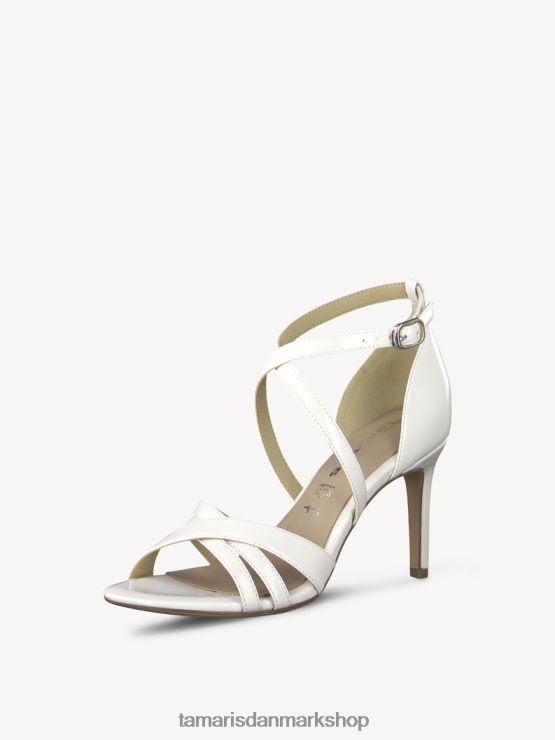 Tamaris Kvinder sandal med hæl - hvid/hvid patent XVXV8T1953 sko