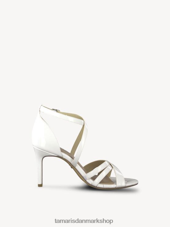 Tamaris Kvinder sandal med hæl - hvid/hvid patent XVXV8T1953 sko
