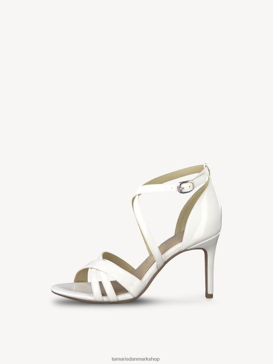 Tamaris Kvinder sandal med hæl - hvid/hvid patent XVXV8T1953 sko