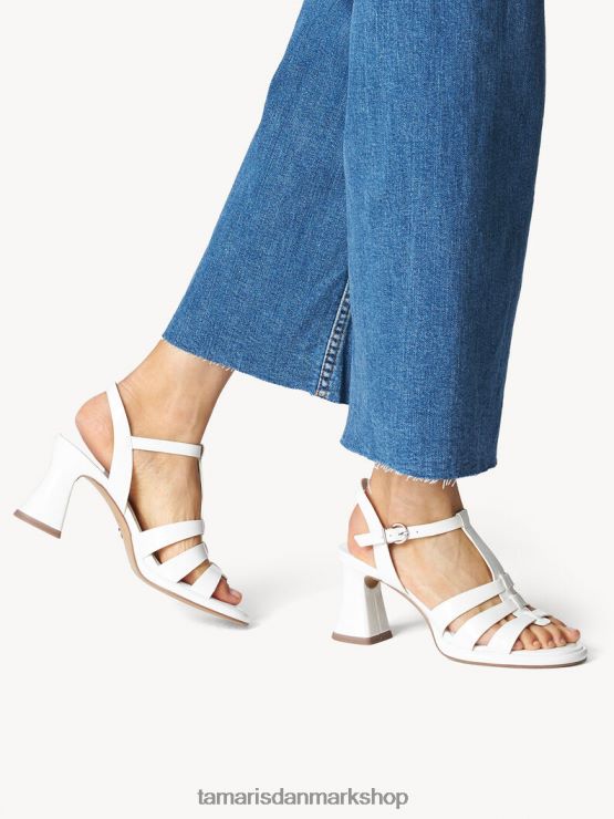 Tamaris Kvinder sandal med hæl - hvid/hvid patent XVXV8T821 sko