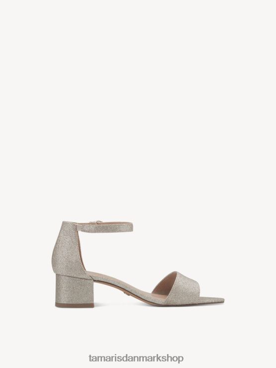 Tamaris Kvinder sandal med hæl - metallic/lt.guld glam XVXV8T1789 sko