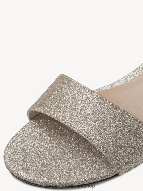 Tamaris Kvinder sandal med hæl - metallic/lt.guld glam XVXV8T1789 sko