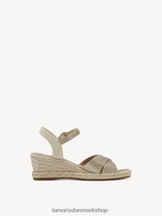 Tamaris Kvinder sandal med hæl - metallic/lys guld glam XVXV8T1562 sko