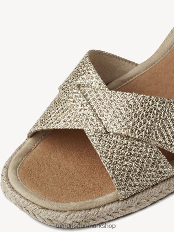 Tamaris Kvinder sandal med hæl - metallic/lys guld glam XVXV8T1562 sko
