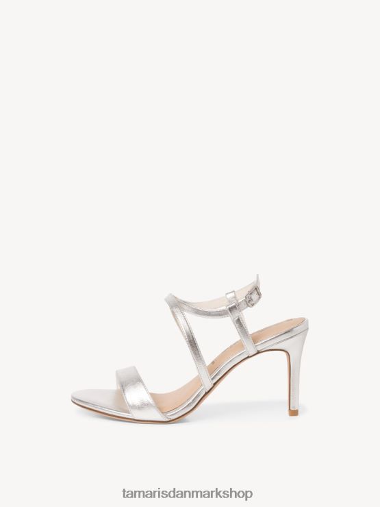 Tamaris Kvinder sandal med hæl - metallic/sølv XVXV8T1177 sko