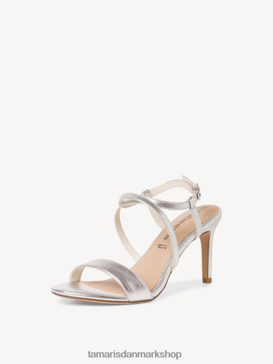 Tamaris Kvinder sandal med hæl - metallic/sølv XVXV8T1177 sko