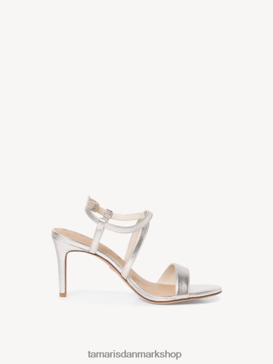Tamaris Kvinder sandal med hæl - metallic/sølv XVXV8T1177 sko