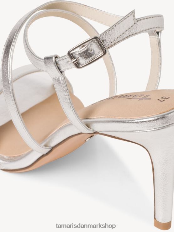 Tamaris Kvinder sandal med hæl - metallic/sølv XVXV8T1177 sko