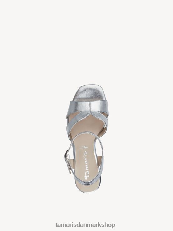 Tamaris Kvinder sandal med hæl - metallic/sølv XVXV8T1704 sko