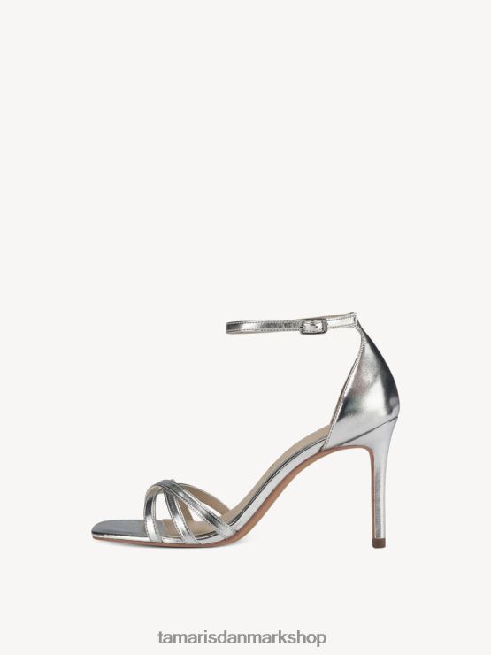 Tamaris Kvinder sandal med hæl - metallic/sølv XVXV8T2159 sko