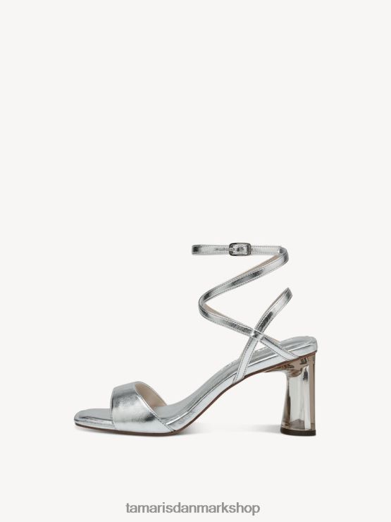 Tamaris Kvinder sandal med hæl - metallic/sølv XVXV8T2163 sko