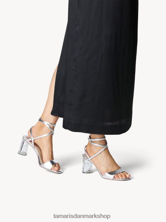 Tamaris Kvinder sandal med hæl - metallic/sølv XVXV8T2163 sko