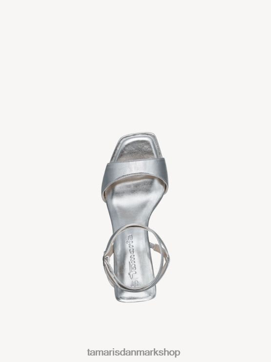 Tamaris Kvinder sandal med hæl - metallic/sølv XVXV8T2163 sko