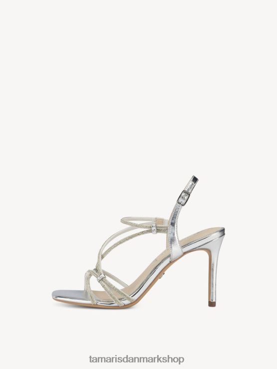 Tamaris Kvinder sandal med hæl - metallic/sølv XVXV8T524 sko