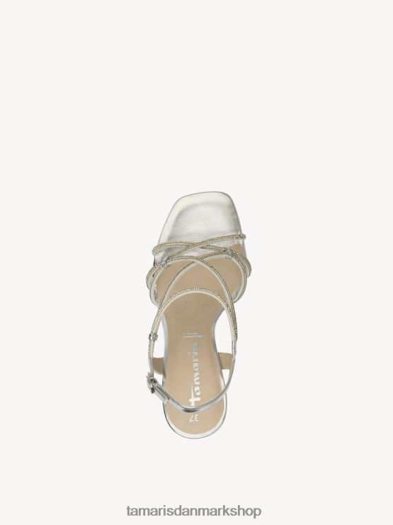 Tamaris Kvinder sandal med hæl - metallic/sølv XVXV8T524 sko