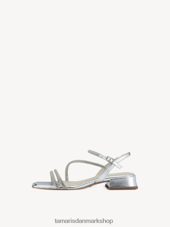 Tamaris Kvinder sandal med hæl - metallic/sølv XVXV8T685 sko