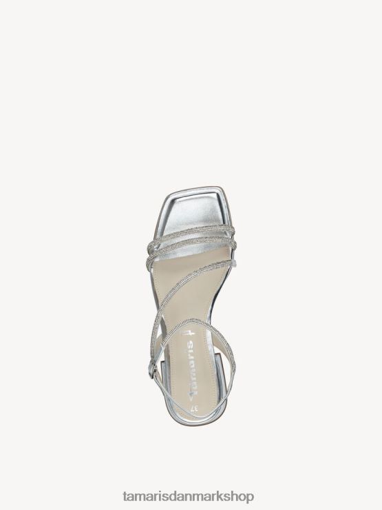 Tamaris Kvinder sandal med hæl - metallic/sølv XVXV8T685 sko
