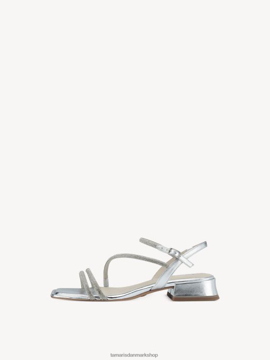 Tamaris Kvinder sandal med hæl - metallic/sølv XVXV8T685 sko