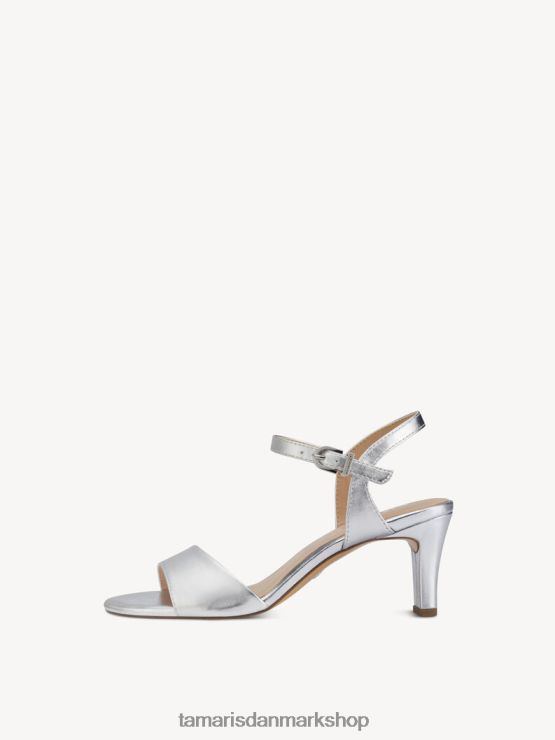 Tamaris Kvinder sandal med hæl - metallic/sølv XVXV8T946 sko