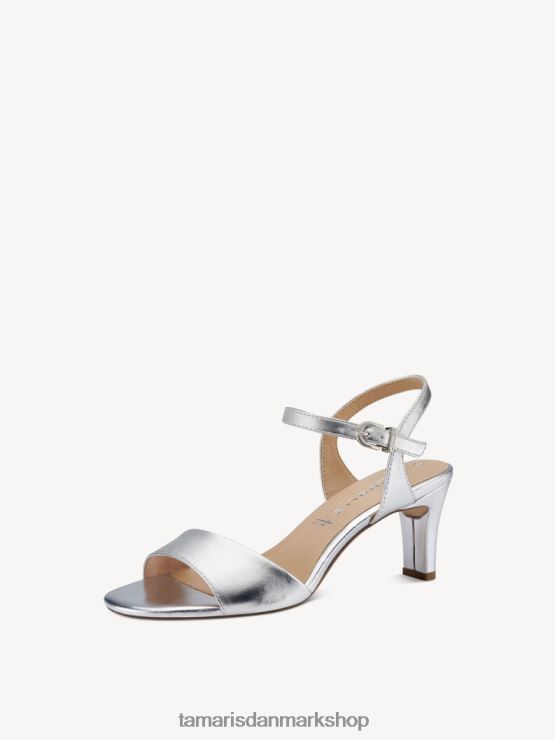 Tamaris Kvinder sandal med hæl - metallic/sølv XVXV8T946 sko