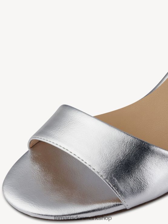 Tamaris Kvinder sandal med hæl - metallic/sølv XVXV8T946 sko