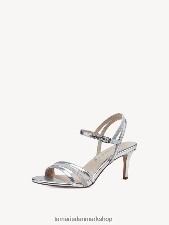 Tamaris Kvinder sandal med hæl - metallic/sølv kam XVXV8T410 sko