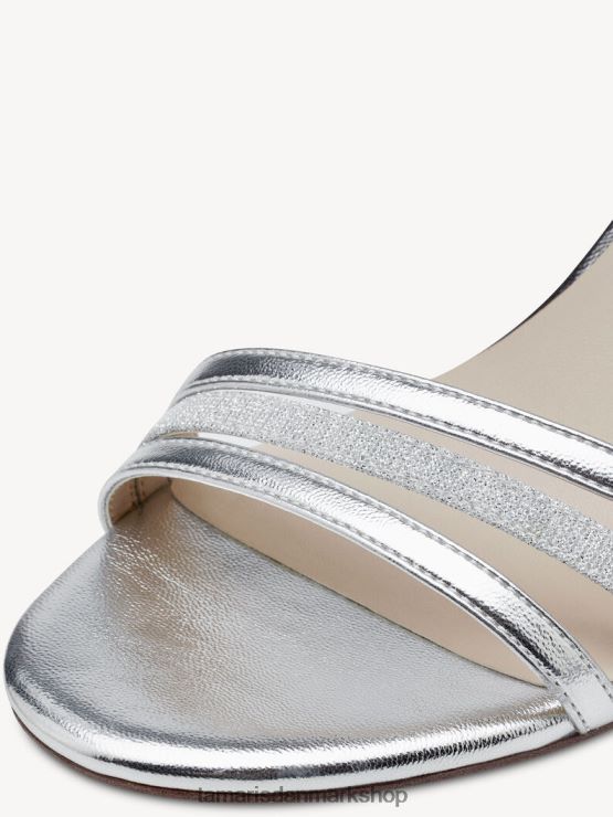 Tamaris Kvinder sandal med hæl - metallic/sølv kam XVXV8T410 sko