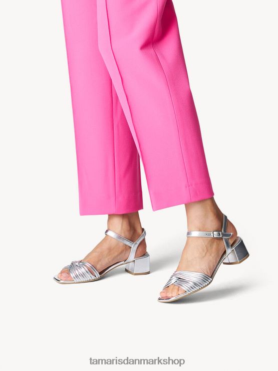 Tamaris Kvinder sandal med hæl - metallic/sølv metall. XVXV8T544 sko
