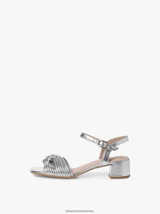 Tamaris Kvinder sandal med hæl - metallic/sølv metall. XVXV8T544 sko