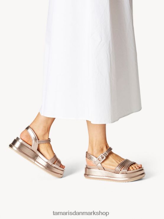 Tamaris Kvinder sandal med hæl - metallisk/lys guld XVXV8T114 sko
