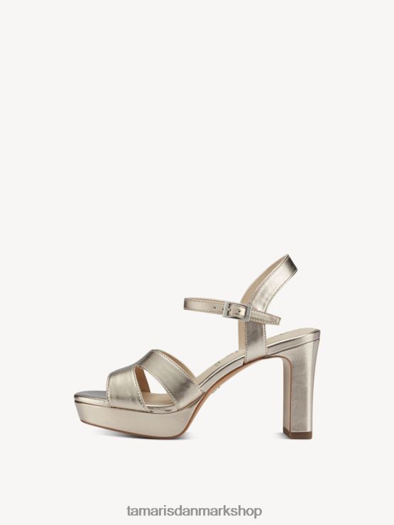 Tamaris Kvinder sandal med hæl - metallisk/lys guld XVXV8T1516 sko