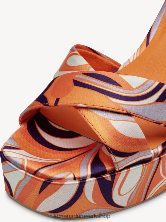 Tamaris Kvinder sandal med hæl - orange/orange kam XVXV8T1738 sko