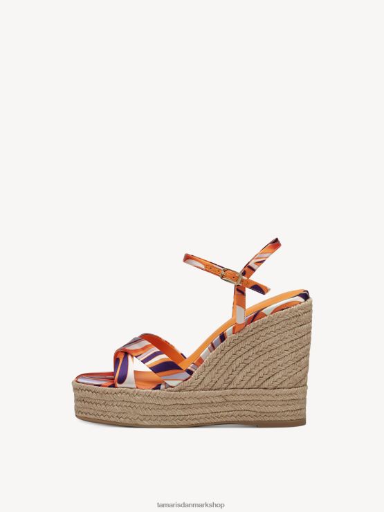 Tamaris Kvinder sandal med hæl - orange/orange kam XVXV8T520 sko