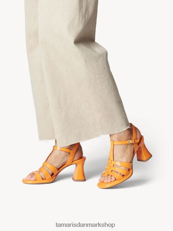 Tamaris Kvinder sandal med hæl - orange/orange patent XVXV8T101 sko