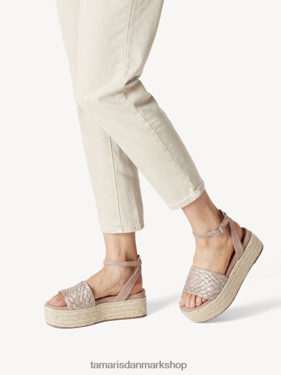 Tamaris Kvinder sandal med hæl - rose/gammel rose vævet XVXV8T1904 sko