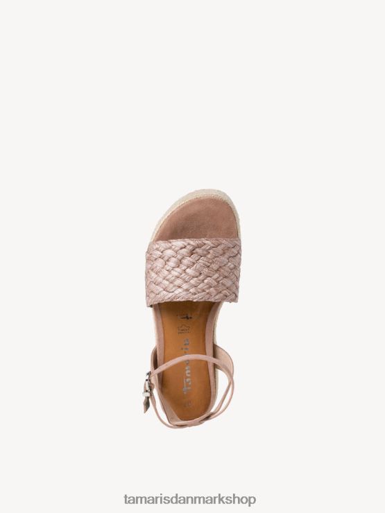 Tamaris Kvinder sandal med hæl - rose/gammel rose vævet XVXV8T1904 sko
