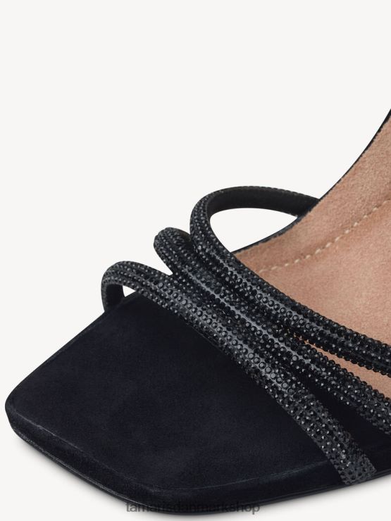 Tamaris Kvinder sandal med hæl - sort/sort krystal XVXV8T1474 sko