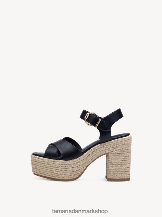 Tamaris Kvinder sandal med hæl - sort/sort mat XVXV8T979 sko
