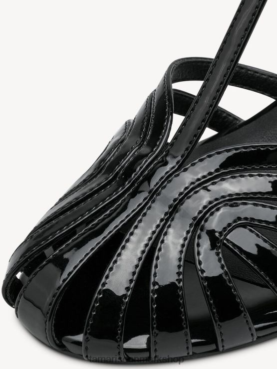 Tamaris Kvinder sandal med hæl - sort/sort patent XVXV8T185 sko