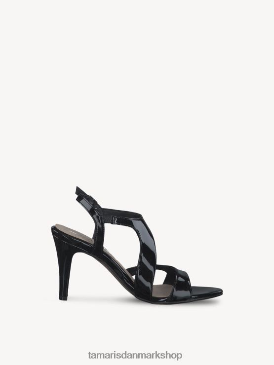 Tamaris Kvinder sandal med hæl - sort/sort patent XVXV8T2186 sko