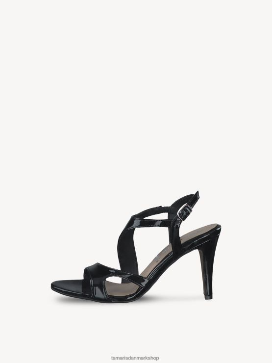 Tamaris Kvinder sandal med hæl - sort/sort patent XVXV8T2186 sko