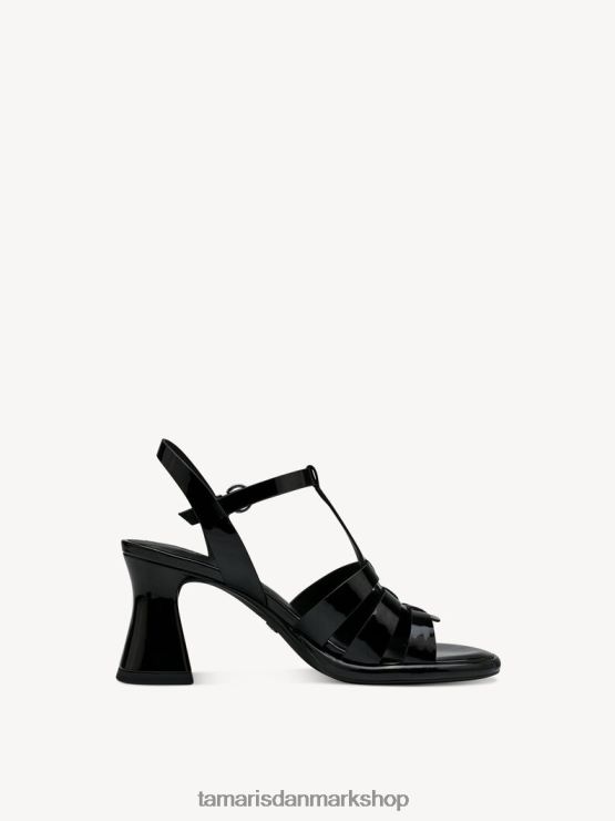 Tamaris Kvinder sandal med hæl - sort/sort patent XVXV8T229 sko