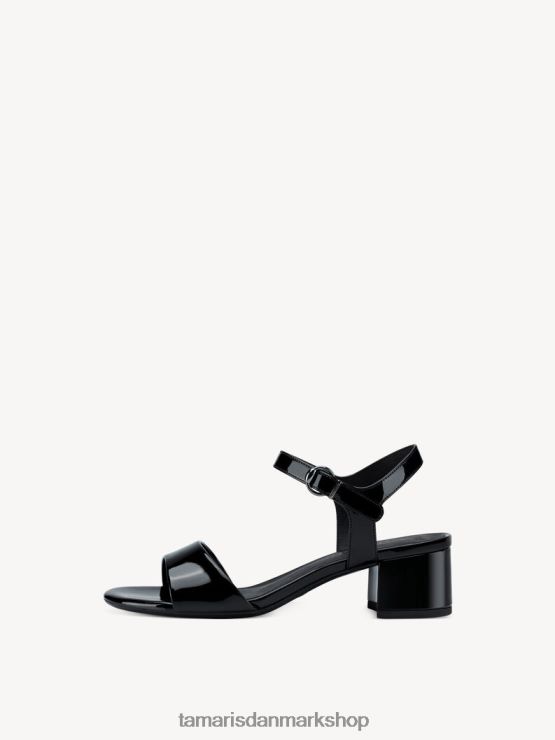 Tamaris Kvinder sandal med hæl - sort/sort patent XVXV8T631 sko